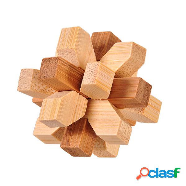 3D Interlocking Puzzles Game Toy Jigsaw Puzzle Toy Bamboo
