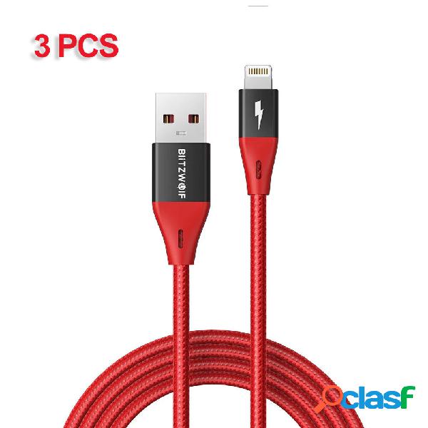 [3PCS] BlitzWolf BW-MF10 Pro 2.4A for Lightning to USB Cable