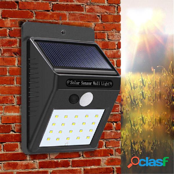 3pcs Solar Power 20 LED PIR Motion Sensor Wall Light