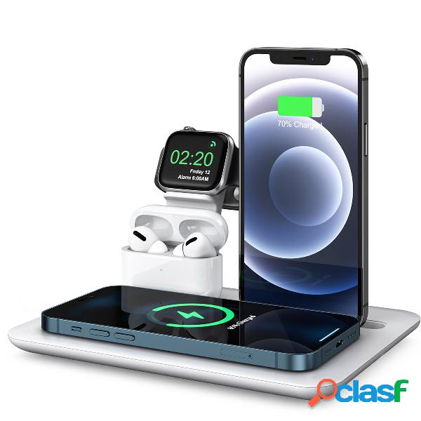 4-IN-1 15W Qi Fast Wireless Charger Charging Pad Stand Dock