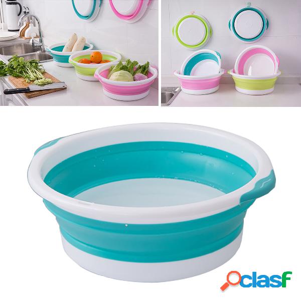 4-Size Optional Plastic Foldable Round Dish Tub Portable