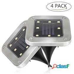 4/8pcs 8led luce solare del disco del prato allaperto