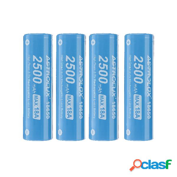 4Pcs Astrolux® E1825 18A 2500mAh 3.7V 18650 Li-ion Battery