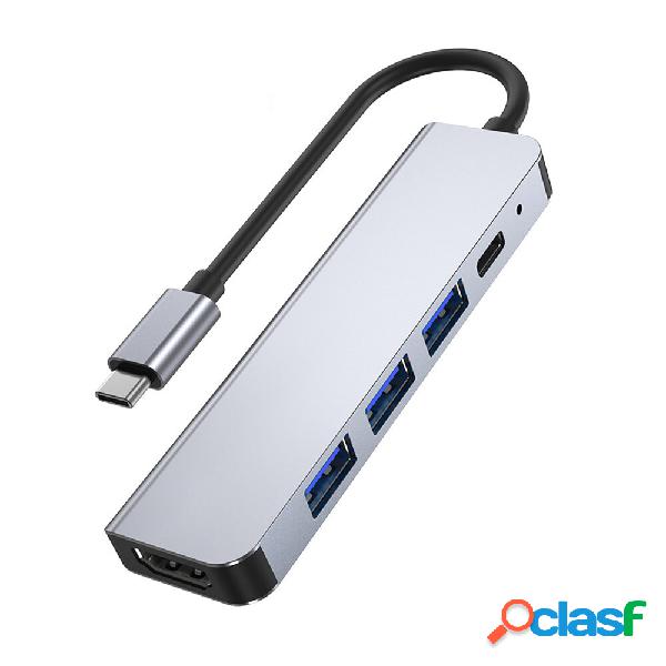 5 IN 1 USB-C Hub Splitter Type-C Docking Station with USB3.0