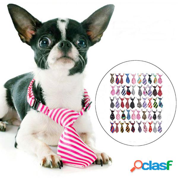 50 pcs Pet Tie Dog Scarf Cat Necklace Adjustable Strap for