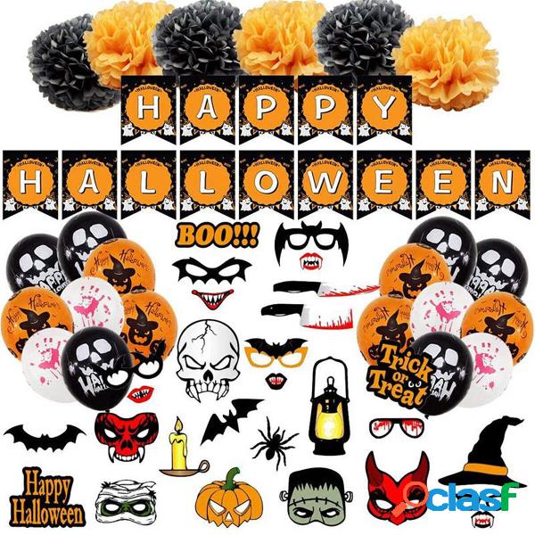 53Pcs Halloween Party Decoration Balloons Banners Photo