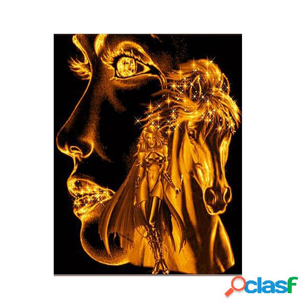 5D DIY Diamond Painting By Number Cross Stitch Horse Art