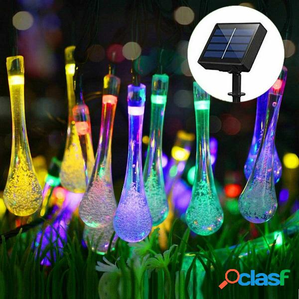6.5M 30LED Solar Water Drop String Lights Wide Angle LED