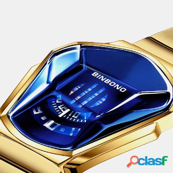 6 Colors Stainless Steel Men Shield-shaped Dial Metal