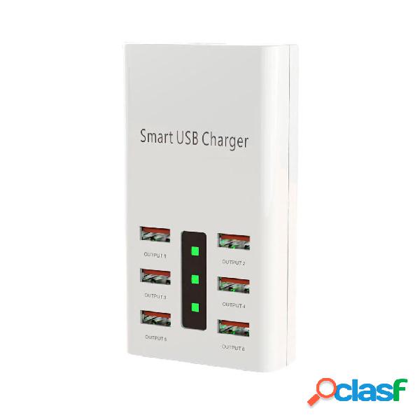6 Port 30W Smart USB Charger Multi-Port Power Adapter LED