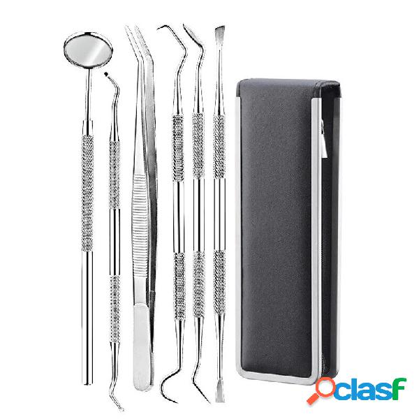 6pc/set Dental Mirror Stainless Steel Dental Dentist