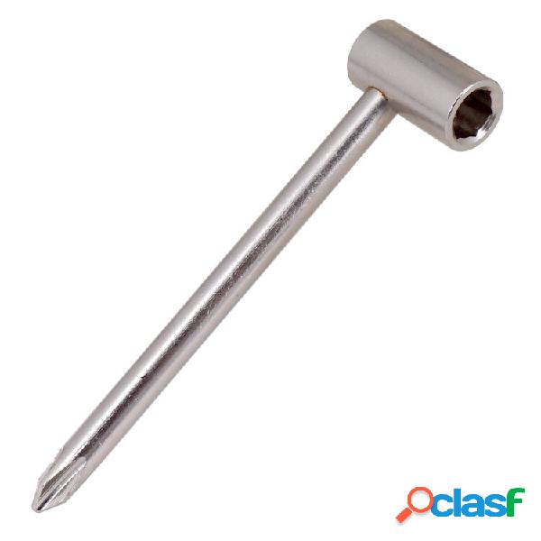 7mm Truss Rod Wrench with Screwdriver Neck Wrench Silver