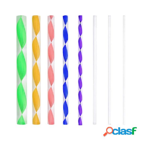 8Pcs Colorful Acrylic Rod Twisted Bar Point Brush Solid