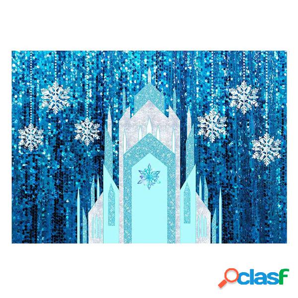 8x6ft 7x5ft 5x3ft Vinyl Cloth Romantic Ice Castle