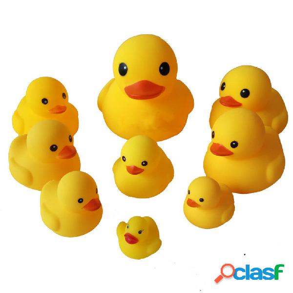 9 PCS Bathroom Toys Big Yellow Duck Vinyl Parent-child Play