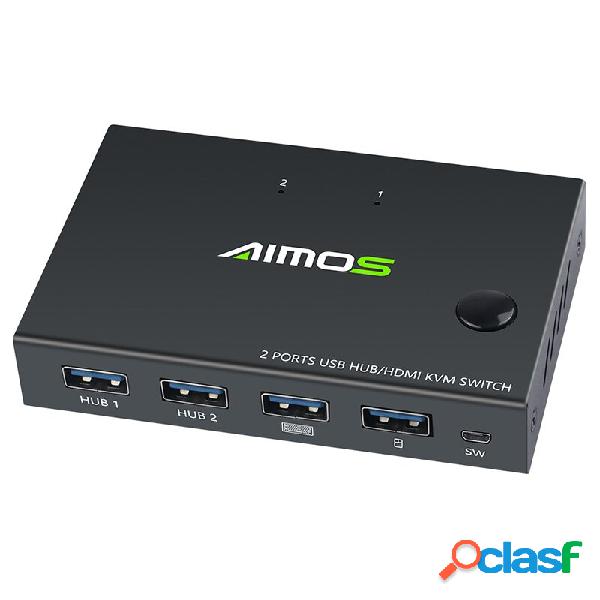 AIMOS USB HDMI Switch Box Video Switch Display 4K Splitter