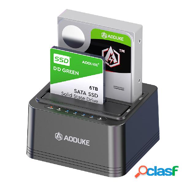 AODUKE USB 3.0 to SATA Hard Drive Docking Station Dual Bay
