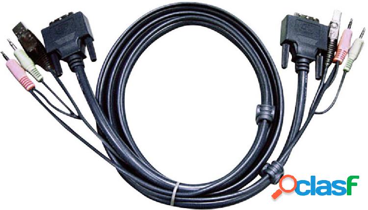 ATEN KVM Cavo [2x Spina jack da 3.5 mm, Spina DVI 18+1 poli,