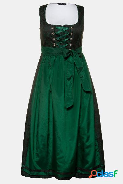 Abito in stile Dirndl, Jacquard con rose, allacciatura
