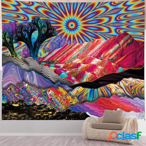 Abstract Oil Wall Blanket Mount Fuji Colorful Nature
