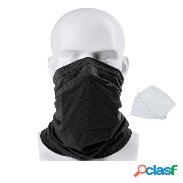 Adult Face Mask With 5pcs PM2.5 Filters Tube Scarf Bandana
