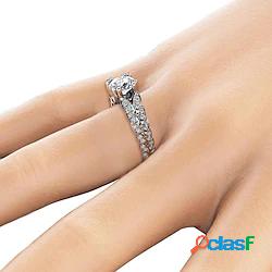 Anello Feste Classico Argento Lega Semplice Elegante 1 pc /