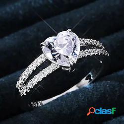 Anello Feste Classico Argento Rame Cuori Semplice Elegante 1