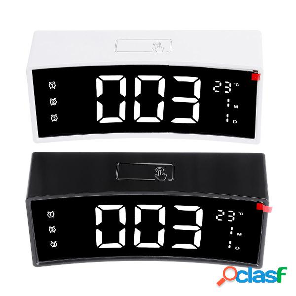 Arc LED Alarm Clock Digital Snooze Touch Control Table Clock
