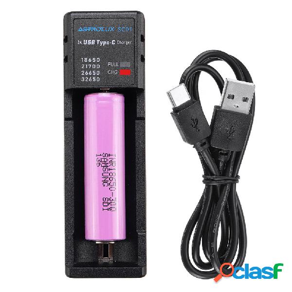 Astrolux® SC01 Type-C 2A Quick Charge USB Battery Charger