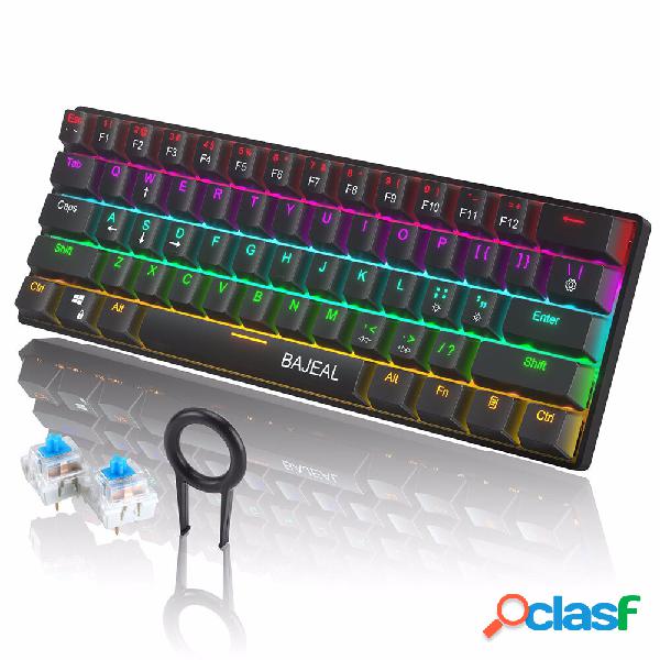 BAJEAL Mechanical Keyboard Compact 61 keys Type-C Wired /