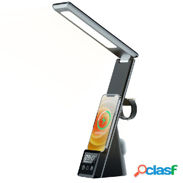 BAKEEY 7 in 1 15W Wireless Charger withLED Desk Lamp USB