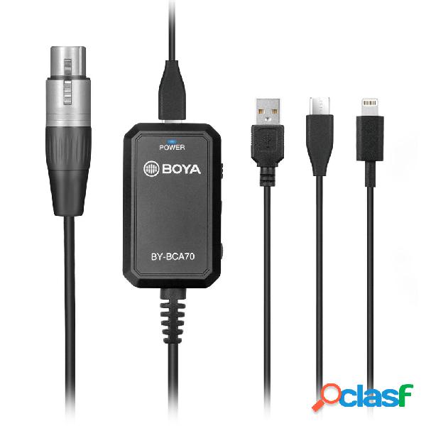 BOYA BY-BCA70 XLR Audio Adapter Mic to Type-c USB-A for