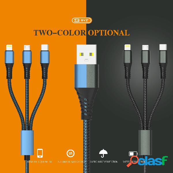 BYZ 3-In-1 USB to USB-C/Micro USB/Apple Port Cable Fast