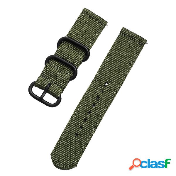 Bakeey 20mm Canvas Nylon Watch Band Strap Black Buckle
