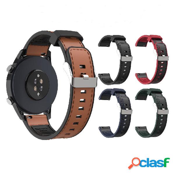 Bakeey 22mm Silicone Leather Replacement Strap Smart Watch