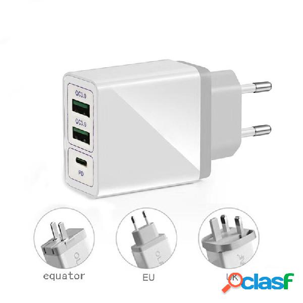 Bakeey Dual USB + Type-C PD QC3.0 Travel Charger Fast