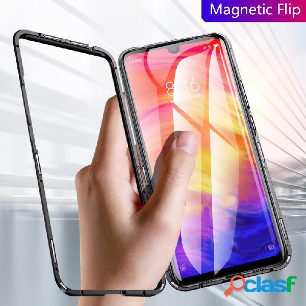 Bakeey Magnetic Flip Metal Frame Tempered Glass Full Cover