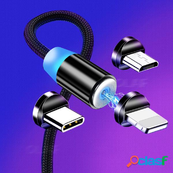 Bakeey Magnetic LED Indicator 2.4A Type C Micro USB Fast