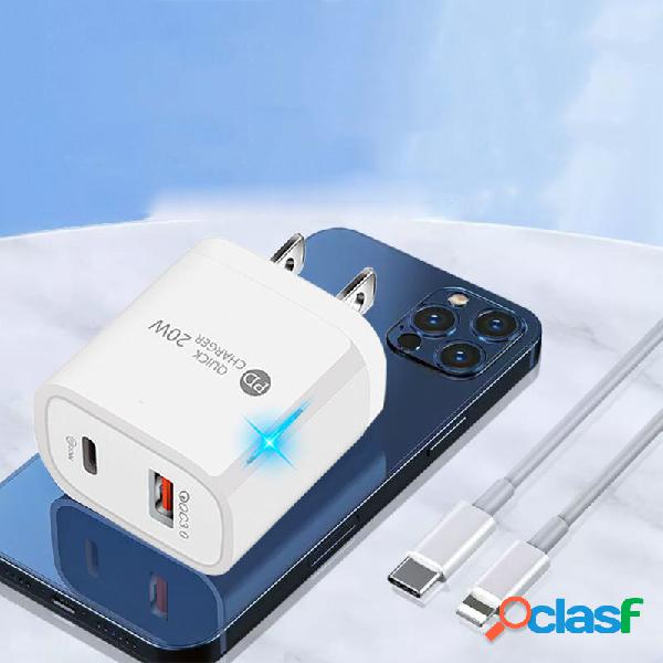 Bakeey PD 20W 2-Port USB PD Charger USB-C PD3.0 QC3.0 FCP