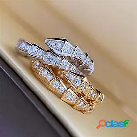 Band Ring Snake Silver Gold Snake Animal Copper Gold Plated