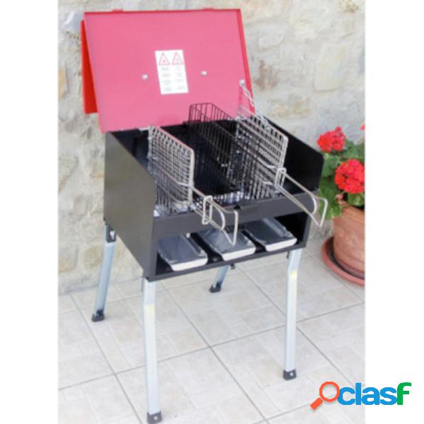 Barbecue Portatile con due griglie inox 22x22 PIC-NIC
