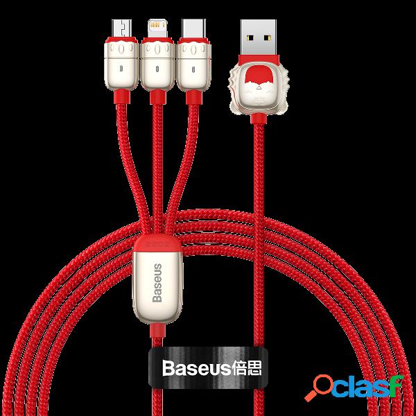 Baseus One For Three USB To USB-C/Micro USB/iP Cable 3.5A
