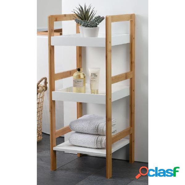 Bathroom Solutions Scaffale con 3 Ripiani in MDF e Bambù