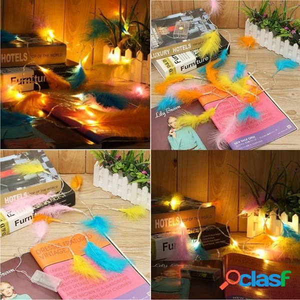 Battery Powered 1.2M 2.2M Colorful Feather Shaped Warm White