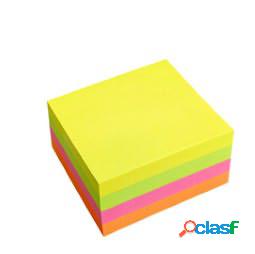 Biglietti adesivi Cubo - assortito neon - 75 x 75mm - 70gr -