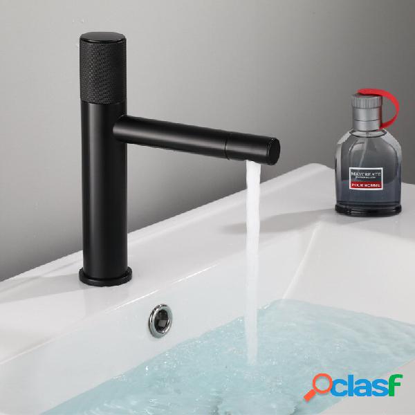 Black Silver Swive Spout Basin Faucet Bathroom Vessel Sink