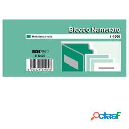 Blocchi numerati (1-1000) - 5 colori assortiti - 6 x 13 cm -