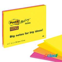 Blocco foglietti Post it Super Sticky Meeting Notes - giallo
