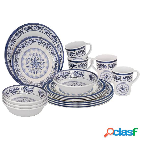 Bo-Camp Set di Stoviglie 16 pz Old Dutch in Melamina Blu