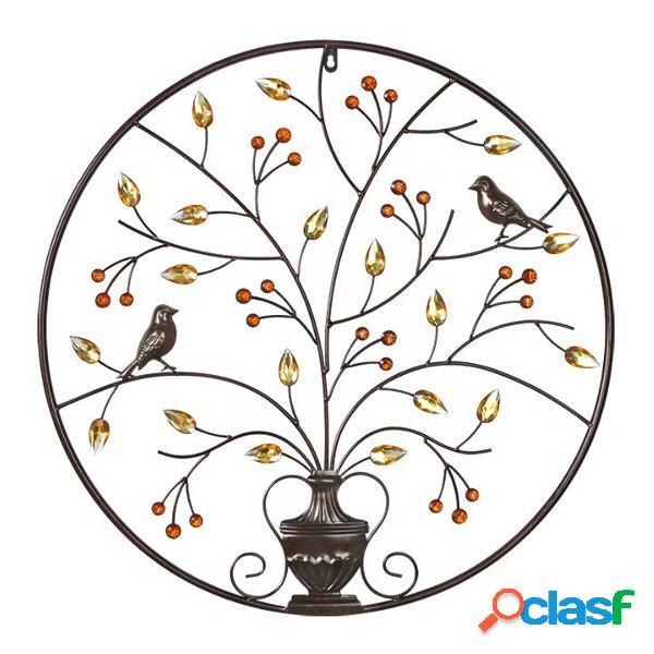 Brown Tree of Life Wall Hanging Art Picture Metal Iron